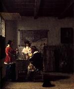 Pieter de Hooch The Visit oil painting reproduction